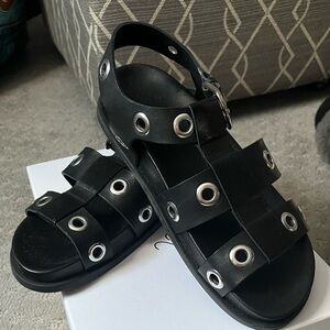 Black and Silver Women's Sandals